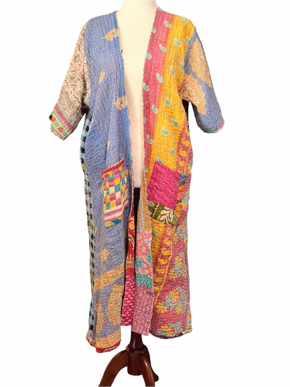 Kantha Style Reversible Duster - Small Call Out Shown In Photos - Picture 4 of 8